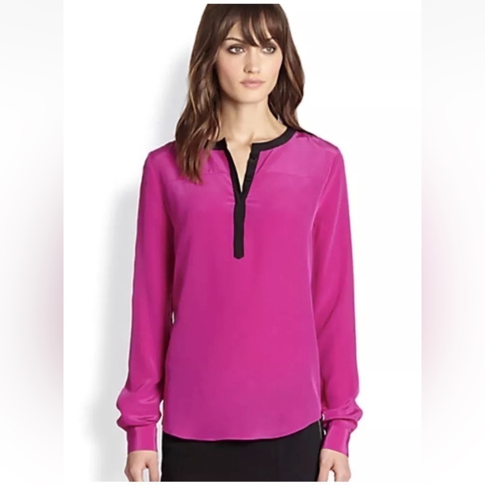 Diane Von Furstenberg Silk Pink Maisy Blouse